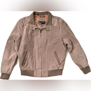 Y2K Members Only Tan Bomber Jacket